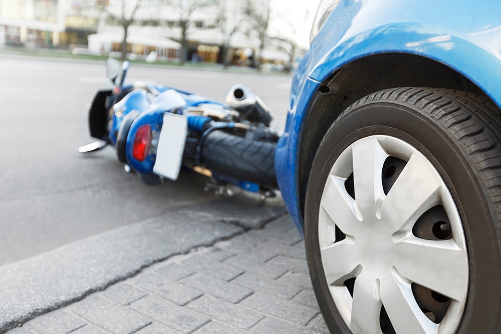 Motorcycle accident with car collision – injured motorcyclist in Florida and Georgia seeking justice through an experienced motorcycle accident lawyer.