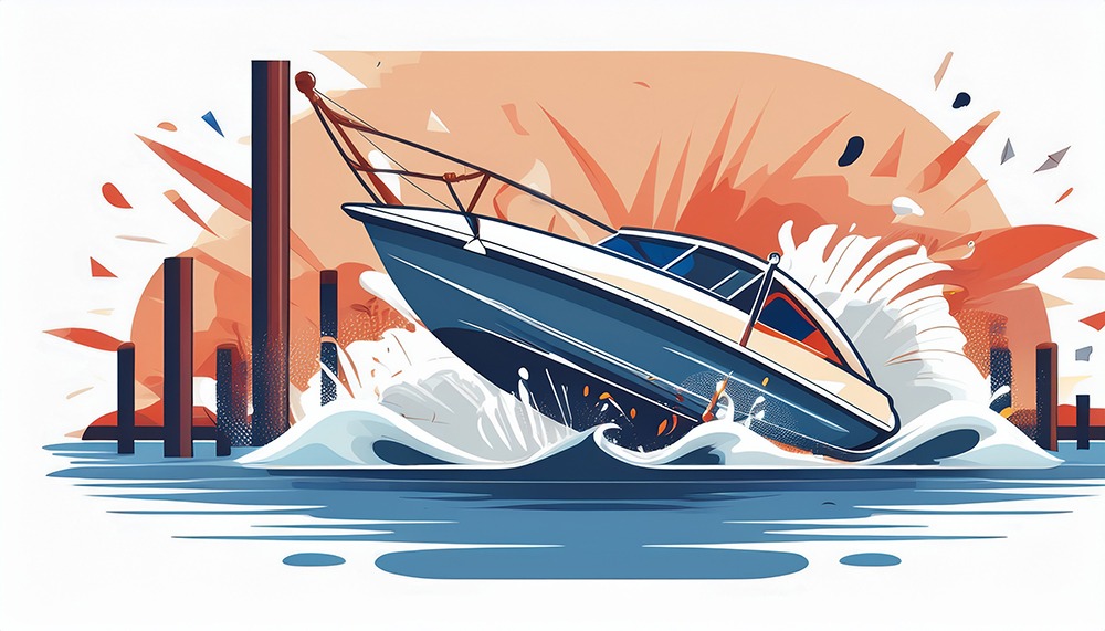 Slip and fall accident on a wet dock at a marina in Florida, highlighting premises liability and personal injury risks for boat passengers and visitors.